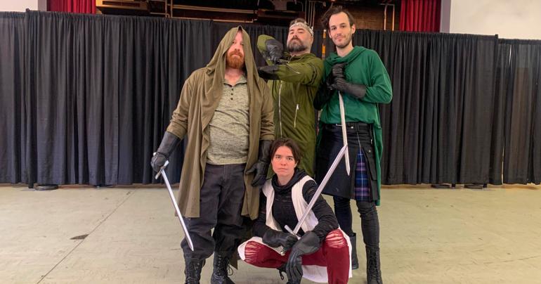 Members of the Rustic Mechanicals Shakespeare troupe pictured after a rehearsal of “The Age of Rebels and Revels” – a performance they will bring to Glenville State University on Tuesday, April 11. (Courtesy Photo)