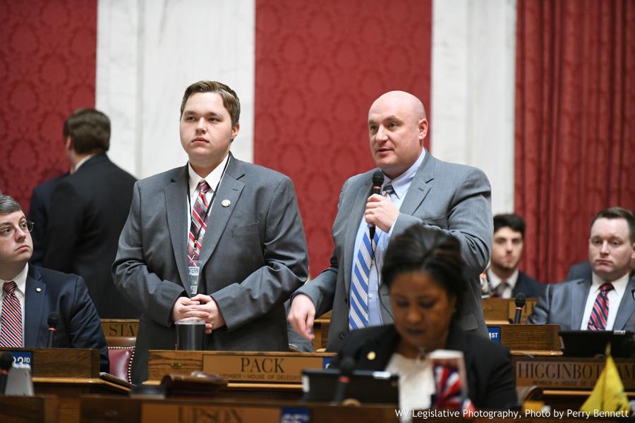 GSC sophomore Jacob Coots (left) is recognized by Delegate Jeffrey Pack (R-Raleigh, 28) | Photo by Perry Bennett