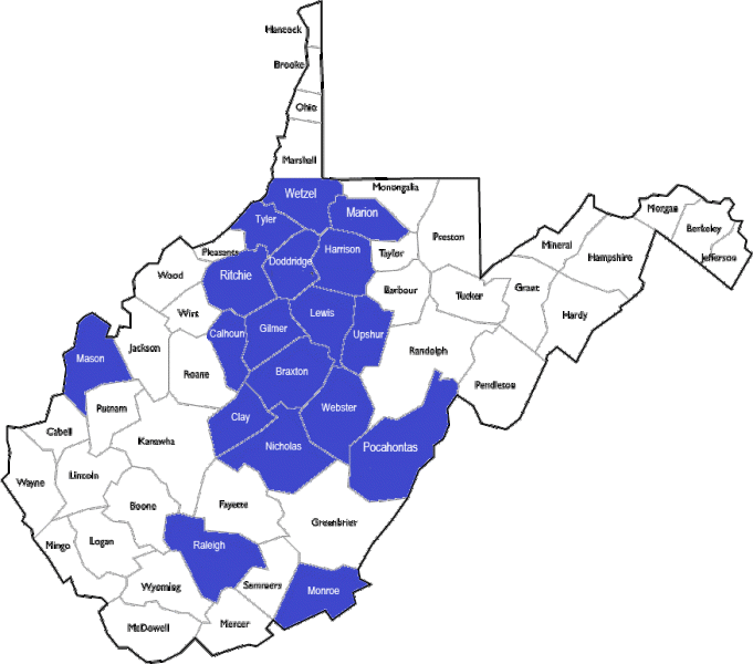 WV Dual Enrollment Map 