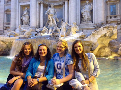 Kirsten Meadows at the Trevi Fountain, Rome