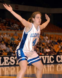 Amanda plays defense for Lady Pioneers.