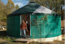 John Brown and his yurt.