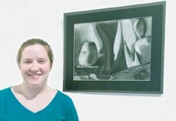 Michelle Koch with her work.