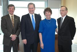 GSC President Dr. Peter Barr, Congressman Alan Mollohan, Betsy Barr, Larry Sypolt