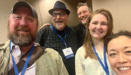 From left to right:  -Dr. Art Herbig, Purdue University-Fort Wayne -Dr. Andrew Herrmann, East Tennessee State University -Dr. Brian Johnston, Glenville State University -Professor Vianna Isbister, Glenville State University-East Tennessee State University -Dr. Stephanie Young, University of Southern Indiana