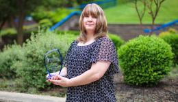 Jenny Boggs, Glenville State University’s 2023 Staff Employee of the Year Award recipient. (GSU Photo/Seth Stover)