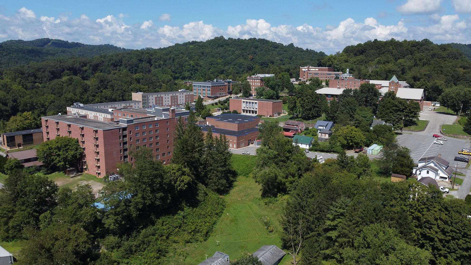 Aerial view of campus