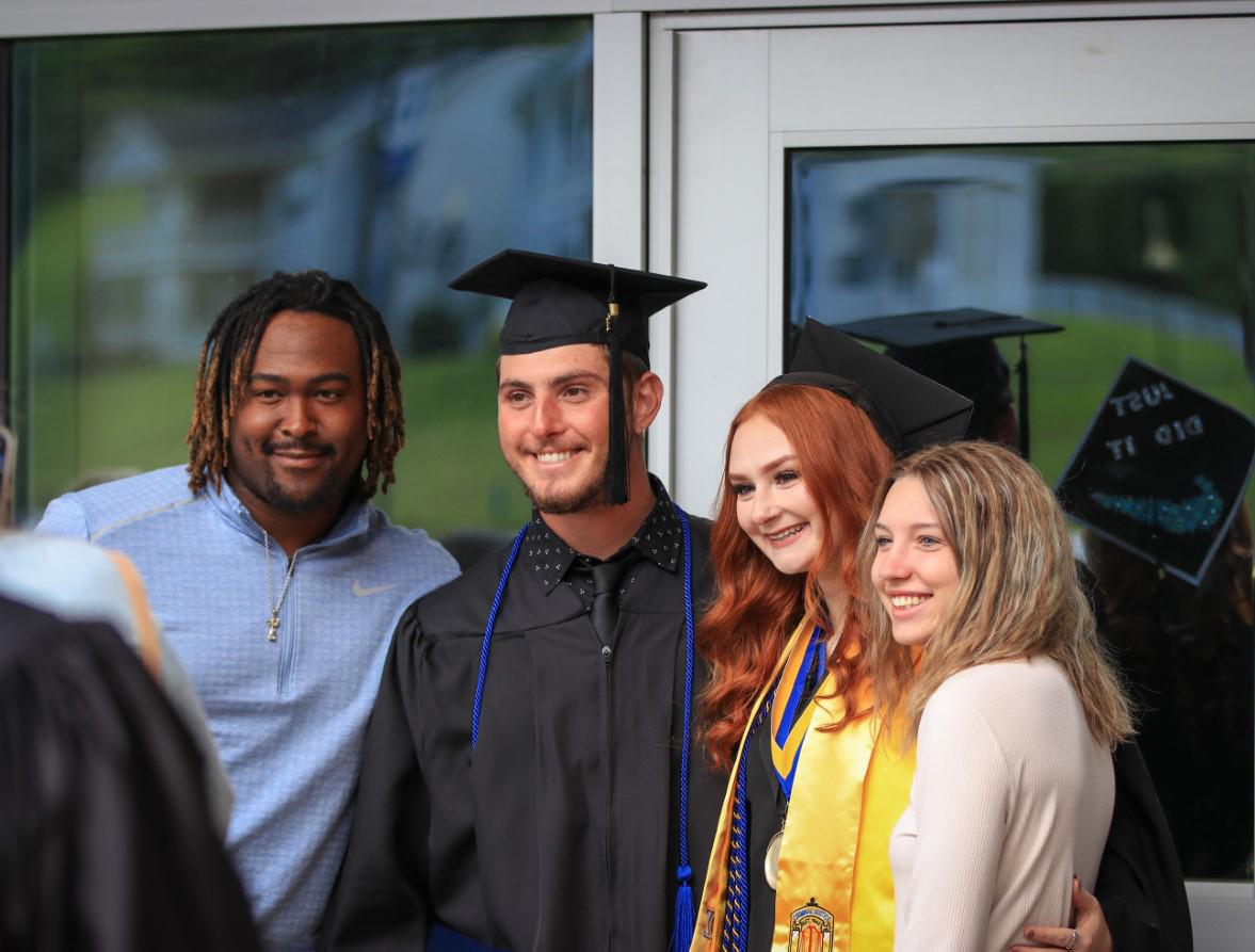 Graduates having their picture taken