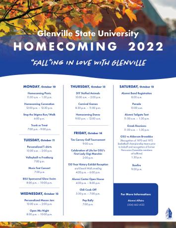Homecoming Schedule 