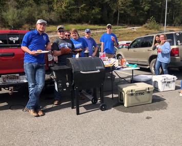 Club members attending a BBQ