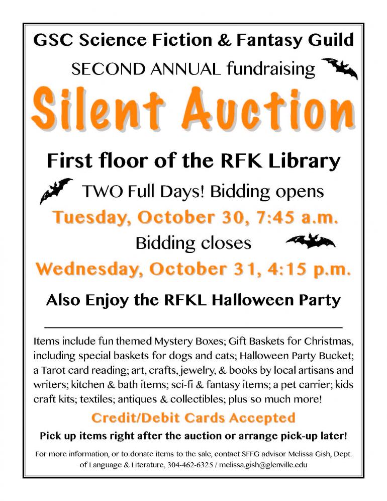 Science Fiction and Fantasy Guild Silent Auction Flyer
