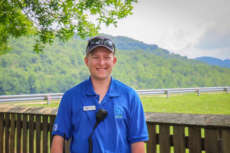 Brian Carson, a senior Land Resources student, is completing a summer internship at the U.S. Army Corps of Engineers Burnsville Lake Project Brian Carson, a senior Land Resources student, is completing a summer internship at the U.S. Army Corps of Engineers Burnsville Lake Project
