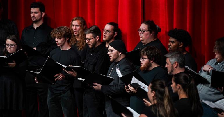 Choir Concert 2022 Members of the Glenville State University Concert Choir at a performance earlier this semester. The Choir and Chamber Singers Concert is planned for November 16 at Glenville State’s Fine Arts Center Auditorium. (GSU Photo/Kristen Cosner)