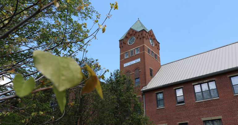 GSC Clock Tower The iconic clock tower at Glenville State College (GSU Photo/Kristen Cosner)