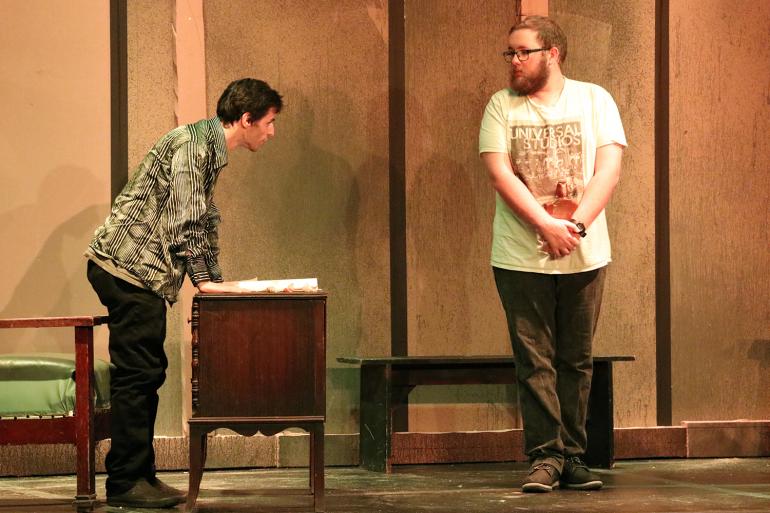 Doctor Faustus (Andrew Mattox) and Wagner (Robert Knicely) during a recent rehearsal Doctor Faustus (Andrew Mattox) and Wagner (Robert Knicely) during a recent rehearsal