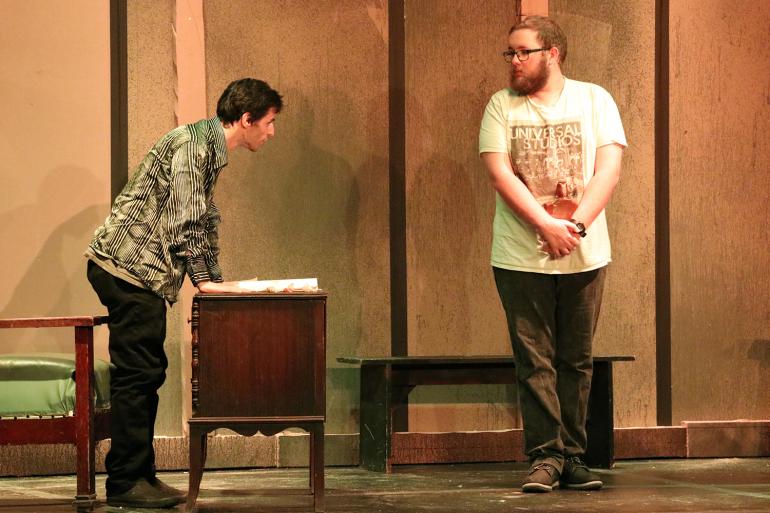 Doctor Faustus (Andrew Mattox) and Wagner (Robert Knicely) during a recent rehearsal