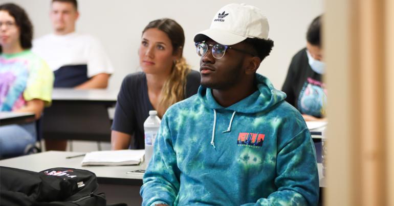 Glenville State College students attending class on the first day of the fall 2021 semester. (GSC Photo/Kristen Cosner)
