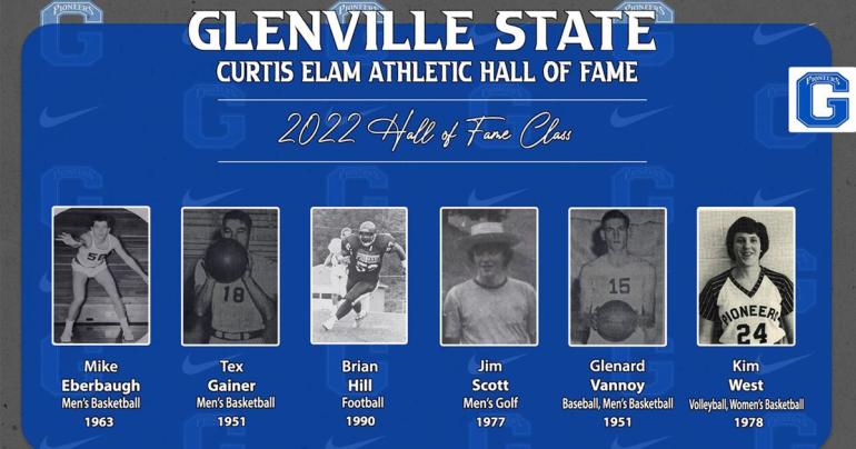 The 2022 Glenville State University Curtis Elam Athletic Hall of Fame inductees include: Mike Eberbaugh, Tex Gainer, Brian Hill, Jim Scott, Glenard Vannoy, and Kim West.