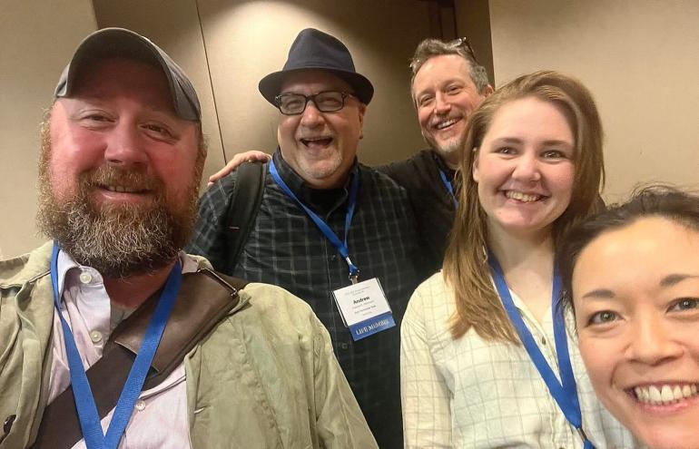 From left to right:  -Dr. Art Herbig, Purdue University-Fort Wayne -Dr. Andrew Herrmann, East Tennessee State University -Dr. Brian Johnston, Glenville State University -Professor Vianna Isbister, Glenville State University-East Tennessee State University -Dr. Stephanie Young, University of Southern Indiana