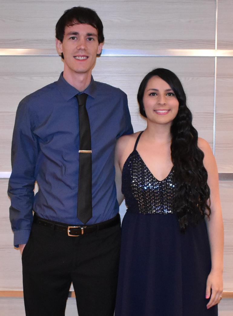 Glenville State College graduate Justin Brown (left) with his wife Darlin; Brown and his family operate the local micro-coffee roasting business, Aroma of the Andes