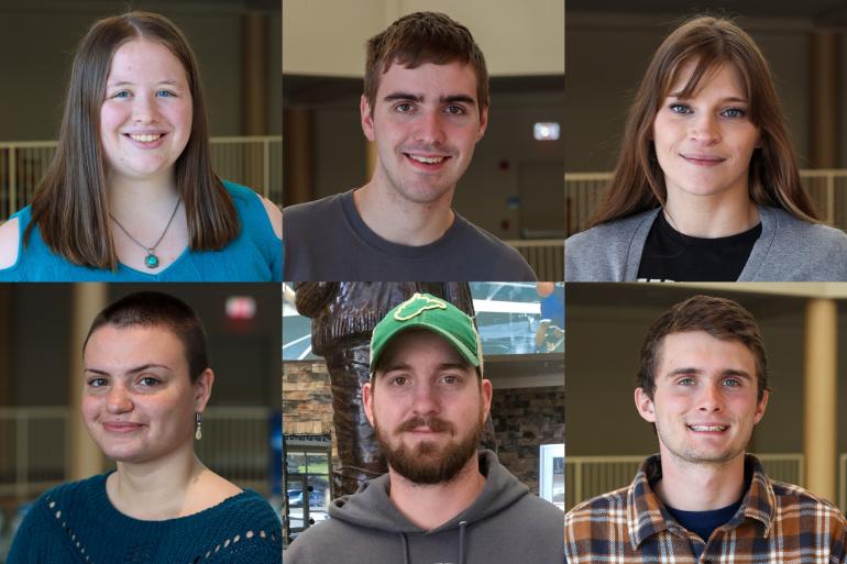 Land Resources Scholarship Recipients Fall 2021 Glenville State College Land Resources Scholarship recipients (l-r, top) Gabrielle Dean, Evan Jedamski, Heather Moore; (l-r, bottom) Chloe Richardson, Ronald Stearns, Benjamin Sturtevant.