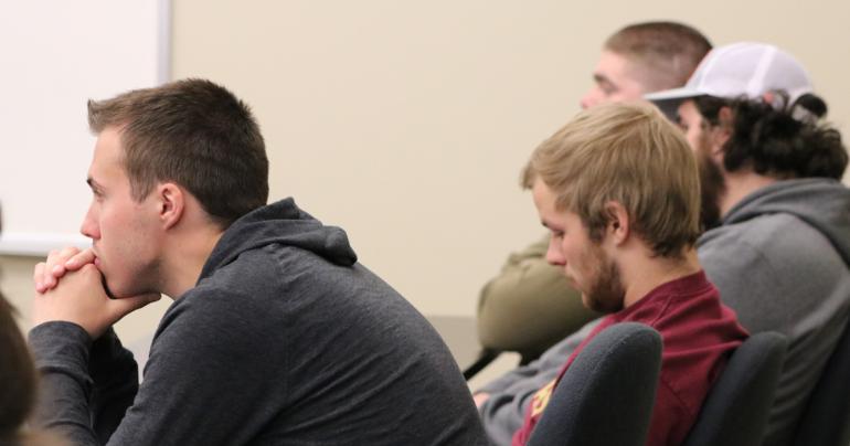 Students listen to a presenter at a previous Land Resources Seminar Series event. (GSU Photo/Dustin Crutchfield)