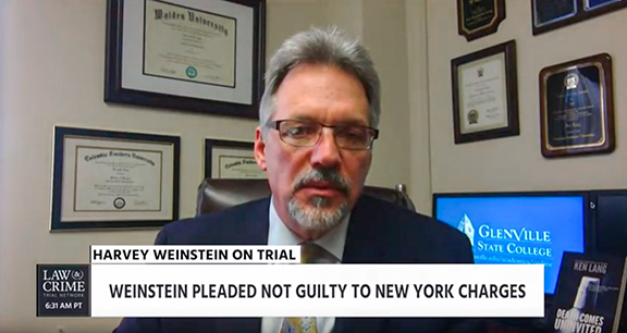 Ken Lang featured on Law and Crime Trial Network Still from an appearance by GSC's Dr. Ken Lang on the Law and Crime Trial Network