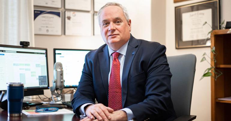 Glenville State University Associate Professor of Business and Workforce Learning Experiences Manager Dr. Mark Sarver. (GSU Photo/Kristen Cosner)