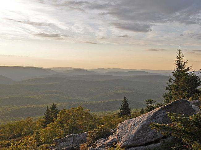The Allegheny Mountains, pictured here from Spruce Knob, West Virginia, comprise much of the nearly 1 million acres of public lands that are the Monongahela National Forest. (USDA Forest Service photo | Kelly Bridges)