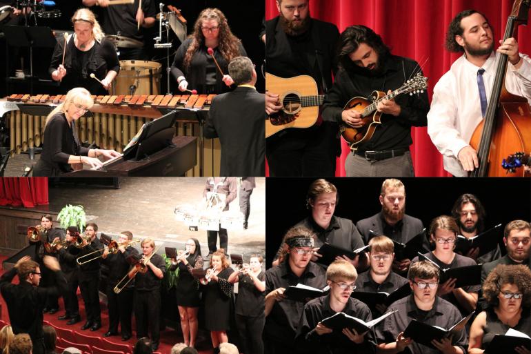 Music Fest features performances by all of your favorite GSC ensembles, including Percussion Ensemble, the Bluegrass Band, Concert Choir, and Marching Band Music Fest features performances by all of your favorite GSC ensembles, including Percussion Ensemble, the Bluegrass Band, Concert Choir, and Marching Band