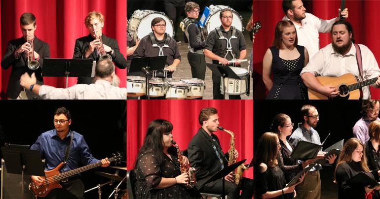 The annual Music Fest concert at Glenville State College is scheduled for Tuesday, October 12. The event features performances by several GSC ensembles, including trumpet ensemble, marching band, bluegrass band, jazz band, saxophone ensemble, concert choir, and more.