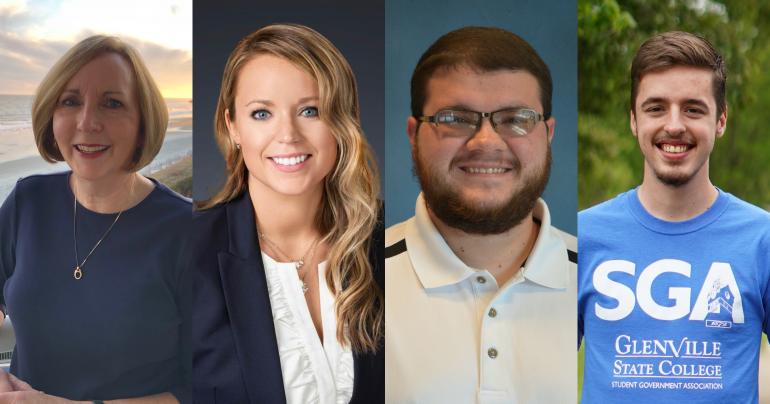New Board of Governors Members New Glenville State College Board of Governors members (l-r) Dr. Kathy Butler, Alex Lay, Cody Moore, and Nic McVaney.