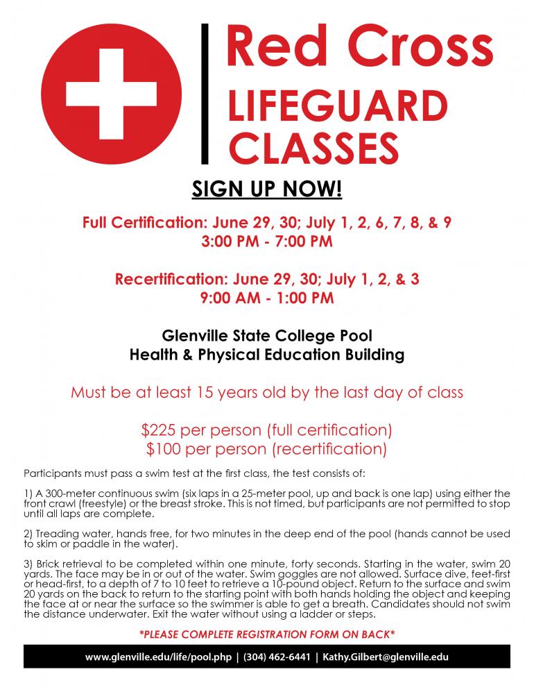Red Cross Lifeguard Class flyer