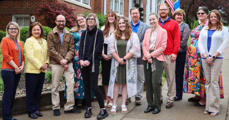 (l-r) Dr. Gerda Kumpiene, Connie Stout O’Dell, Scott Barber, Lori Ray, Cameron Knopp, Adison Woods, Abigail Taylor, Larry Baker, Heather Sears, Spencer Blackburn, Maureen Gildein, Gabriella Wood, Dr. Shelly Ratliff. (GSU Photo/Seth Stover)