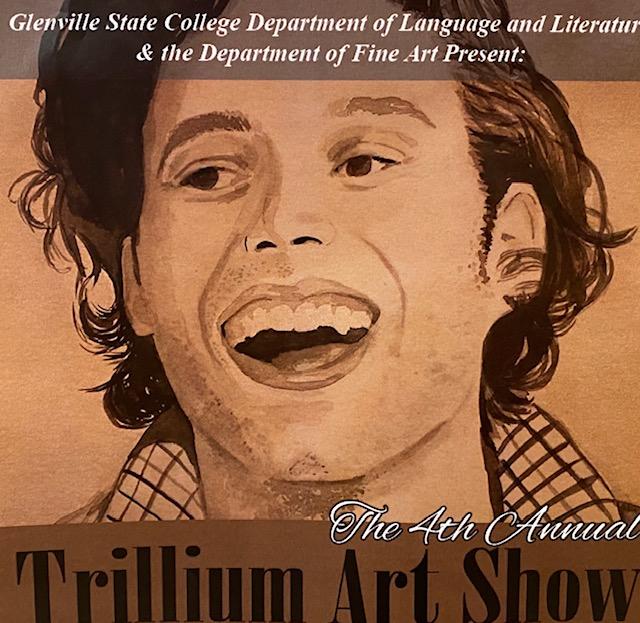 Drawn portrait from Trillium art show flyer