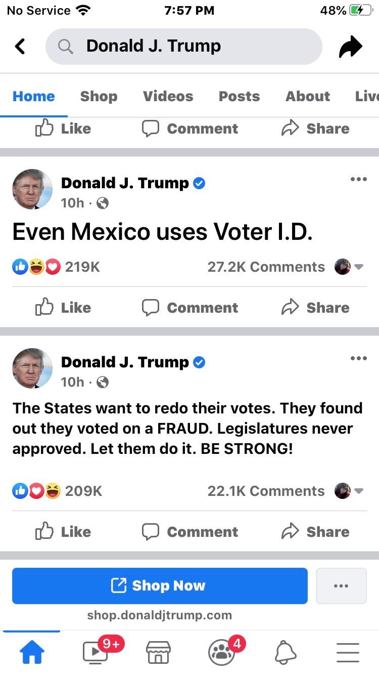 Trump Facebook Posts