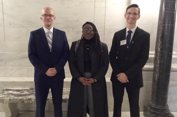 Representing GSC at Undergraduate Research Day at the Capitol were (l-r) Tyler Moore, Chere Davis, and Preston Allison