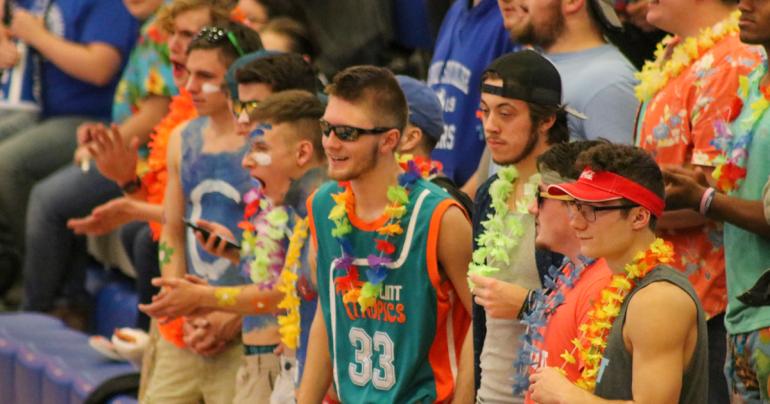Students decked out for a luau at a previous Winter Homecoming. Glenville State University will hold this year's event on Saturday, January 21. (GSU Photo/Dustin Crutchfield)