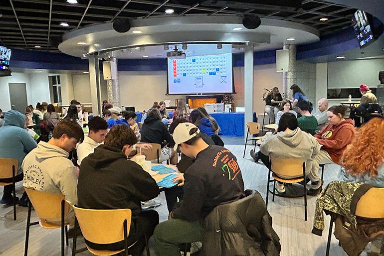 Students play bingo together