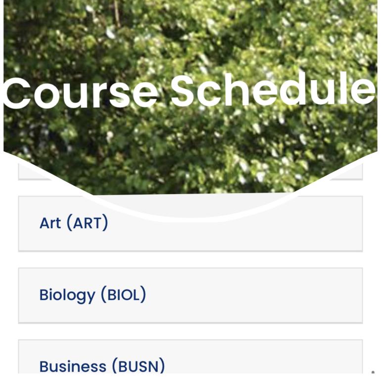 Course Schedule Webpage