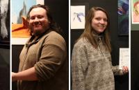 2019 Juried Student Art Show Winners (l-r) Brittani Kosan (First Place), Matt Welch (Second Place), Larissa Henry (Third Place), Kaitlin Corbitt (Honorable Mention)