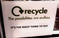 Recycling poster located in the Robert F. Kidd Library