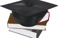 books and graduation caps