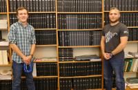 Glenville State College students Asa Dick (left) and Jacob Petry (right) have both successfully passed the Fundamentals of Surveying exam on their first take (GSC Photo/Dustin Crutchfield)