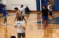 Basketball players in Black Student Union game