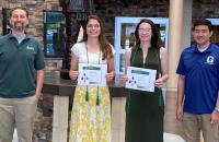 (l-r) Glenville State University Department of Land Resources Associate Professor of Forestry Dr. Brian Perkins, Della Moreland, Ciera Heine, and Chair Dr. Rico Gazal. Moreland and Heine are Forest Technology students at Glenville State University who were recently named to the CEFTS Honor Society.