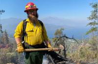 Glenville State University graduate and West Virginia Division of Forestry employee Cody Mullens during a wildland firefighting deployment to western states in the summer of 2022. A scholarship is being established at Glenville State in his memory. (Courtesy photo)
