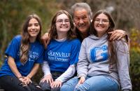 Glenville State University President Dr. Mark Manchin with students Macy Rush, Chloe Griffith, and Autumn Stone. Glenville State is observing CFWV’s annual College Application and Exploration Week. (GSU Photo/Kristen Cosner)