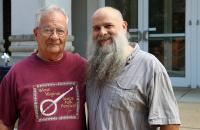 Glenville State College Professor Emeritus Harry Rich with current Artist-in-Residence for Trumpet David Porter (GSC Photo/Dustin Crutchfield)