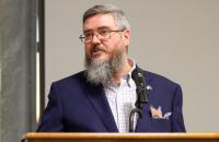 Dr. Sam Workman speaking at a recent seminar on Election Integrity in the Mountain State that was hosted at Glenville State University. (GSU Photo/Dustin Crutchfield)